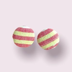 Striped Button Earrings